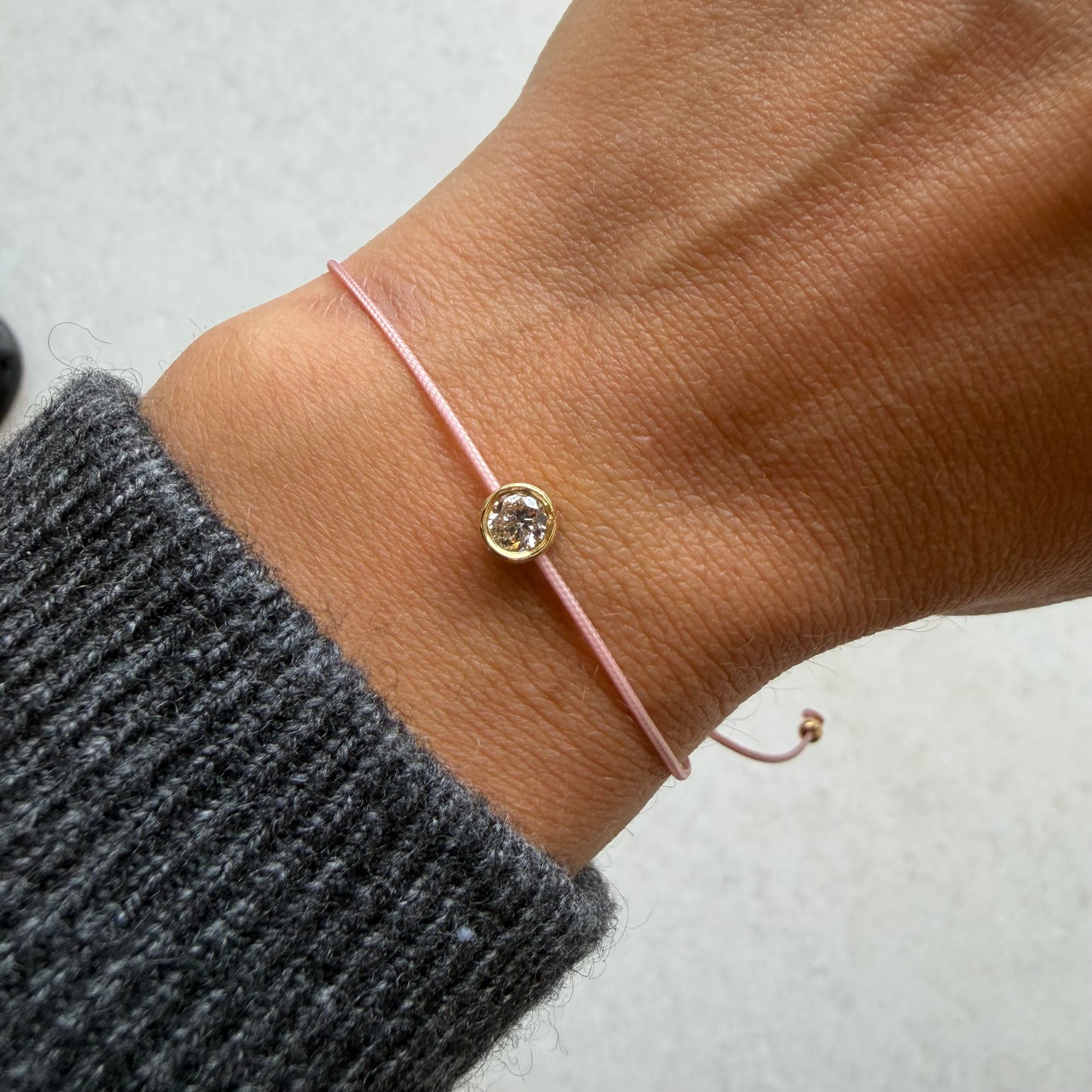 .20 Ct Yellow Bezel Diamond on Rope Bracelet