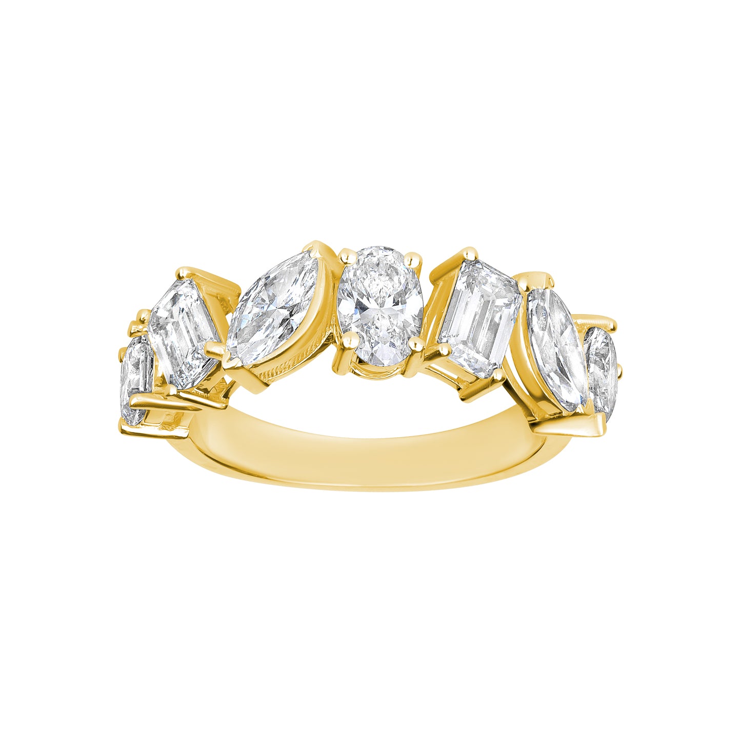 Lab Halfway Mixed Shape Diamond Eternity Band