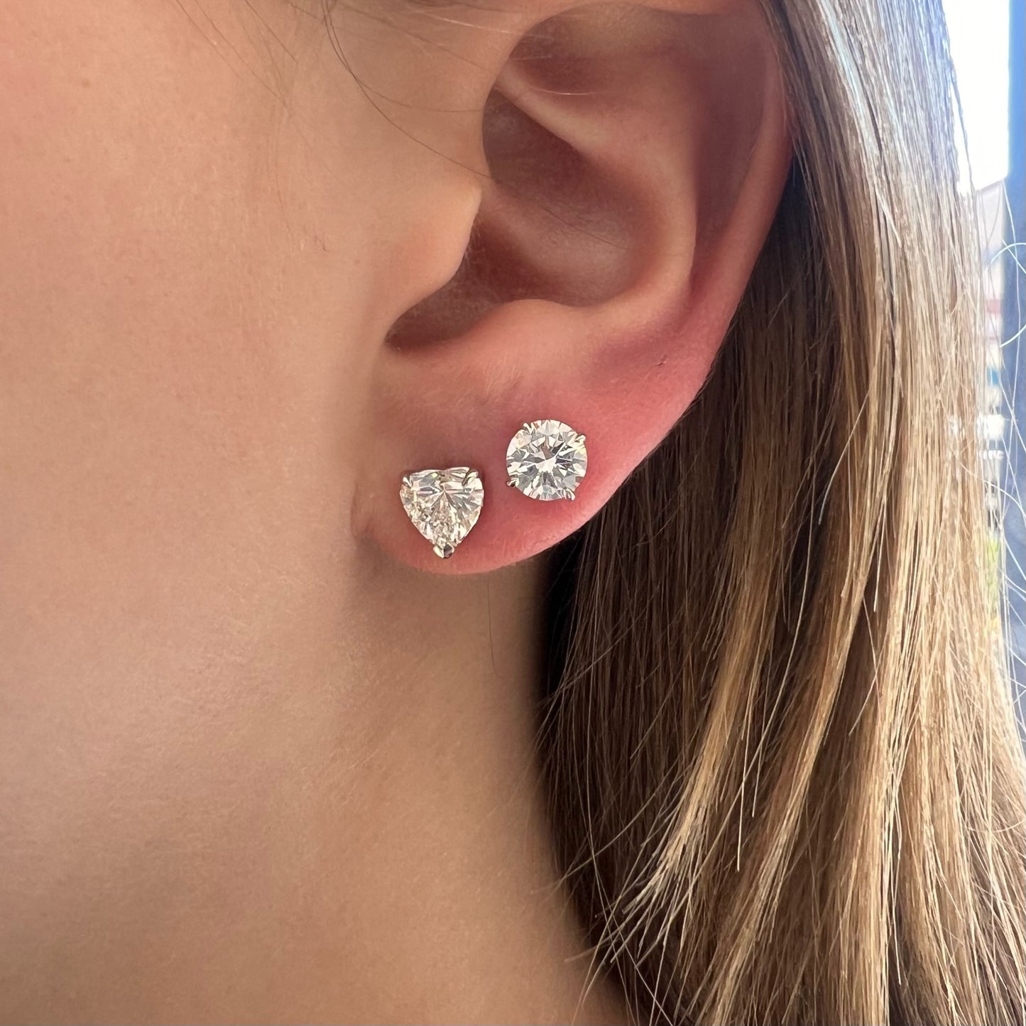 Load image into Gallery viewer, Certified Lab Grown Diamond HEART Studs
