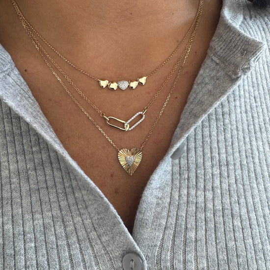 Gold & Diamond Rounded Triangle Necklace