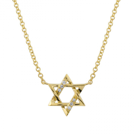 Gold & Diamond Magen David Necklace
