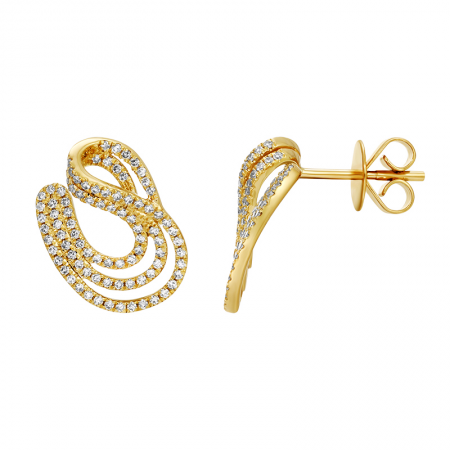 Interlocking Pave Diamond Loop Earrings
