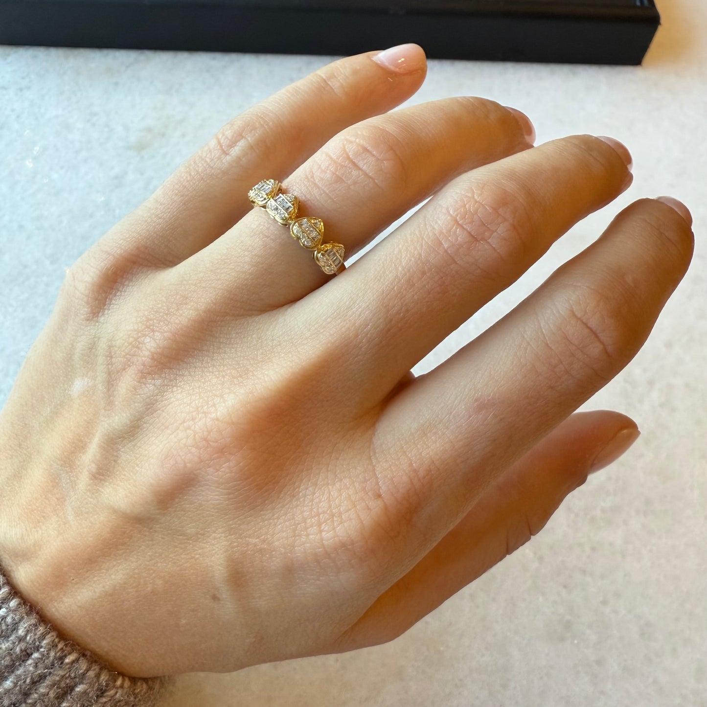 5 Diamond Cluster Heart Ring