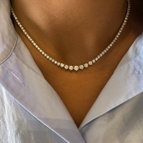 Graduated Tennis Necklace/Choker  - Approx 4 Ct