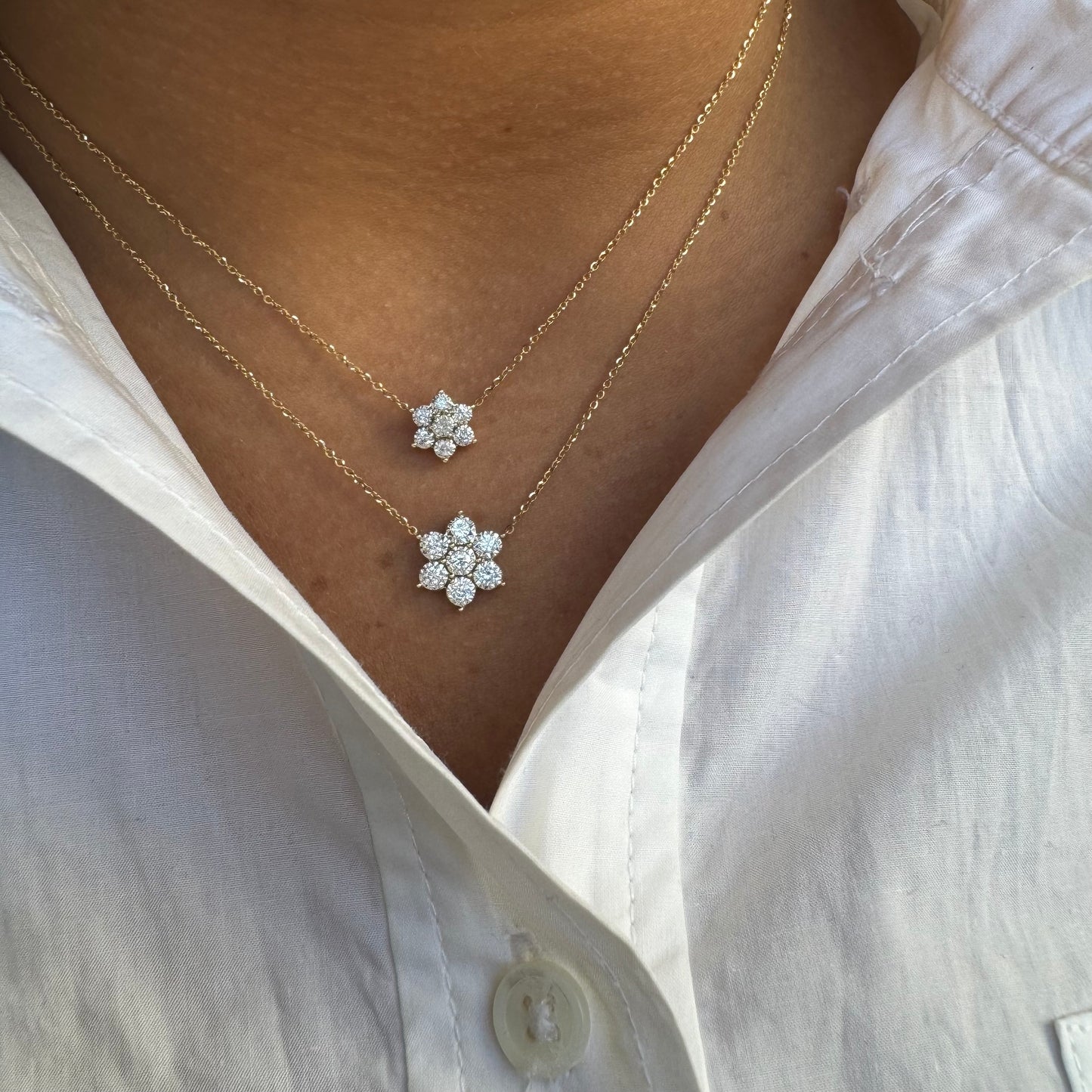 Diamond Flower Necklace