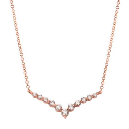 Graduated Diamond Chevron Necklace