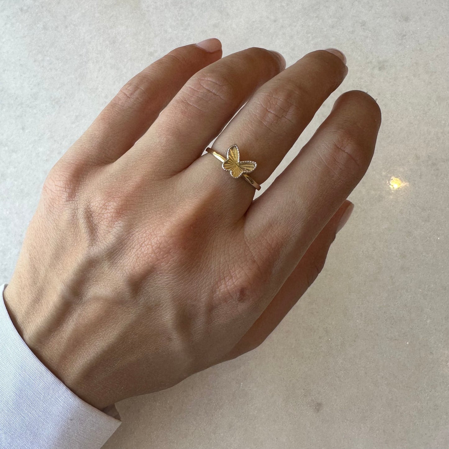 Fluted Gold Butterfly Ring – Velvet Box Jewels1