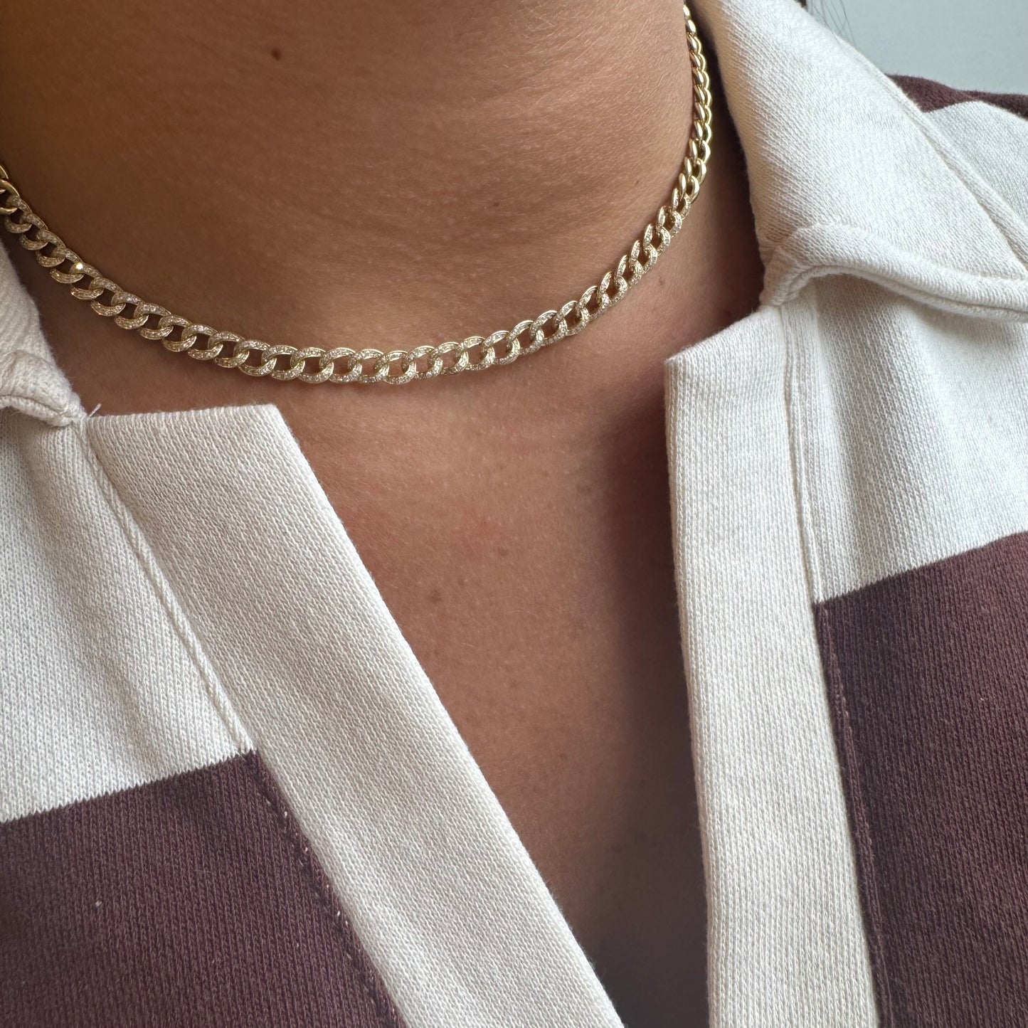 Diamond & Cuban Chain Necklace