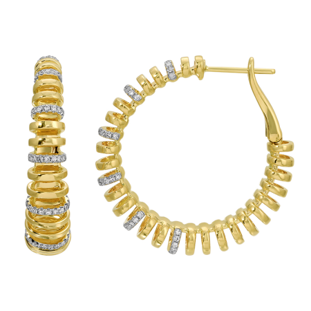 Coiled Gold & Diamonds Hoops