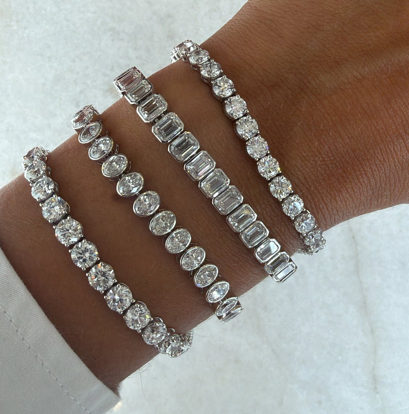 Lab Diamond Oval Bezel Bracelet