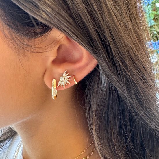 Half Starburst Diamond Earrings