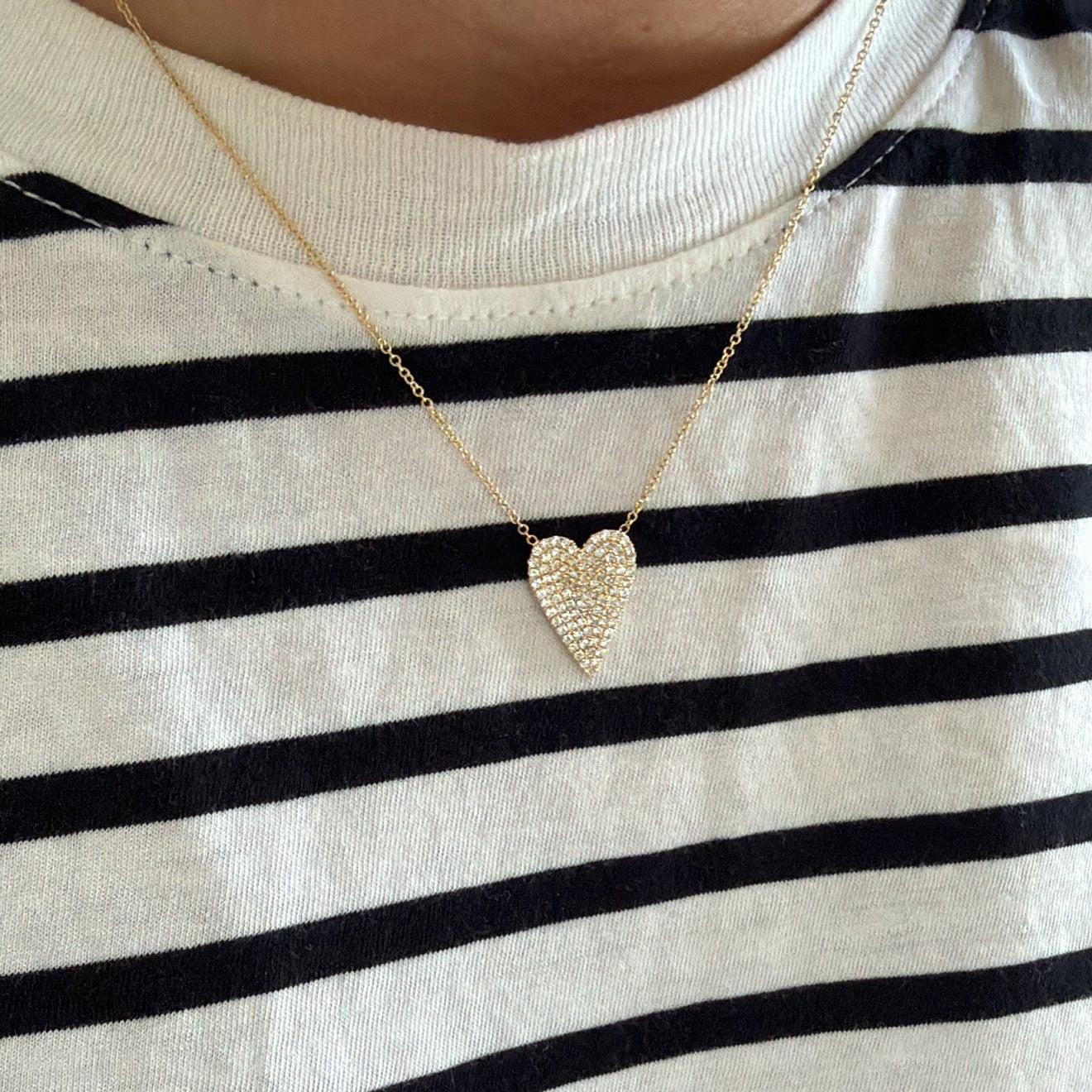 Pave Diamond Heart Necklace