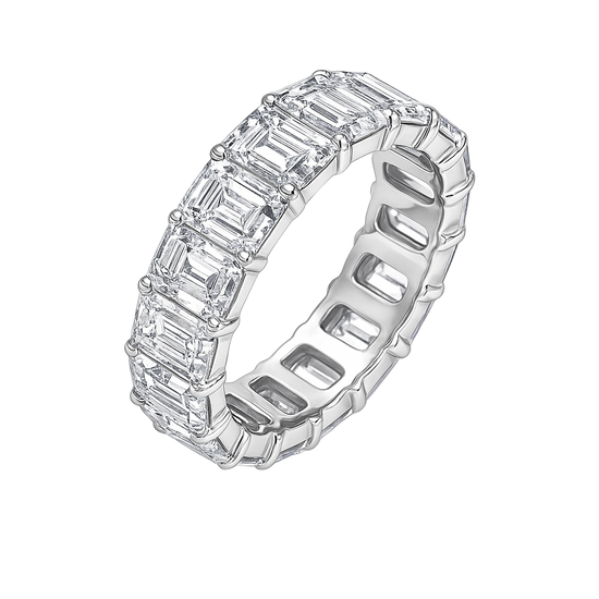 Lab Grown Emerald Diamond Eternity Band, 70 Pointers