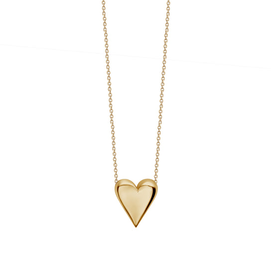 Gold Puffed Heart Necklace