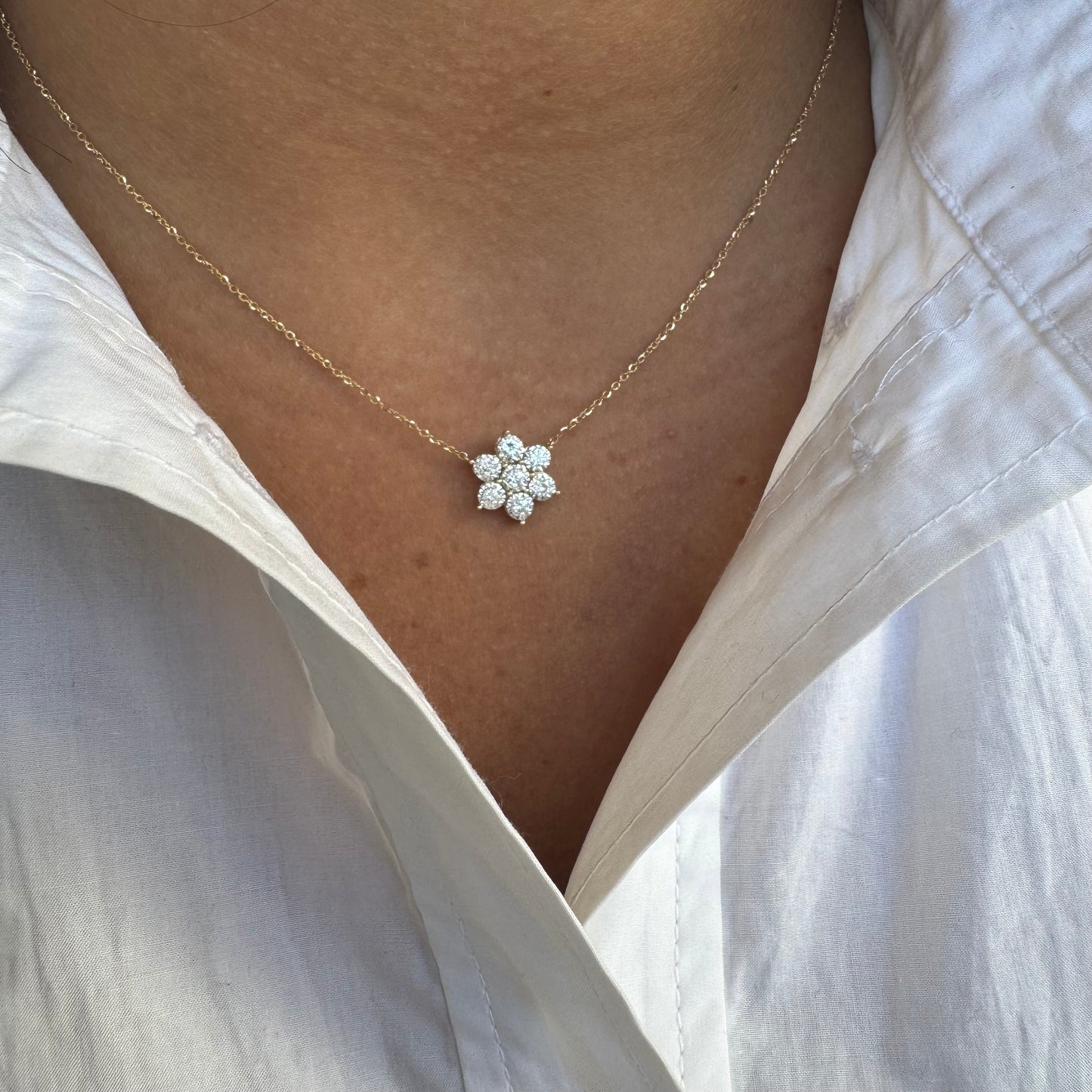 Diamond Flower Necklace