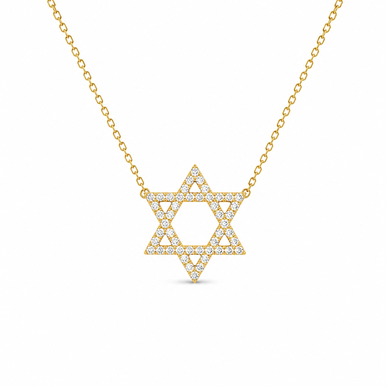 VBJ Large Diamond Magen David Necklace
