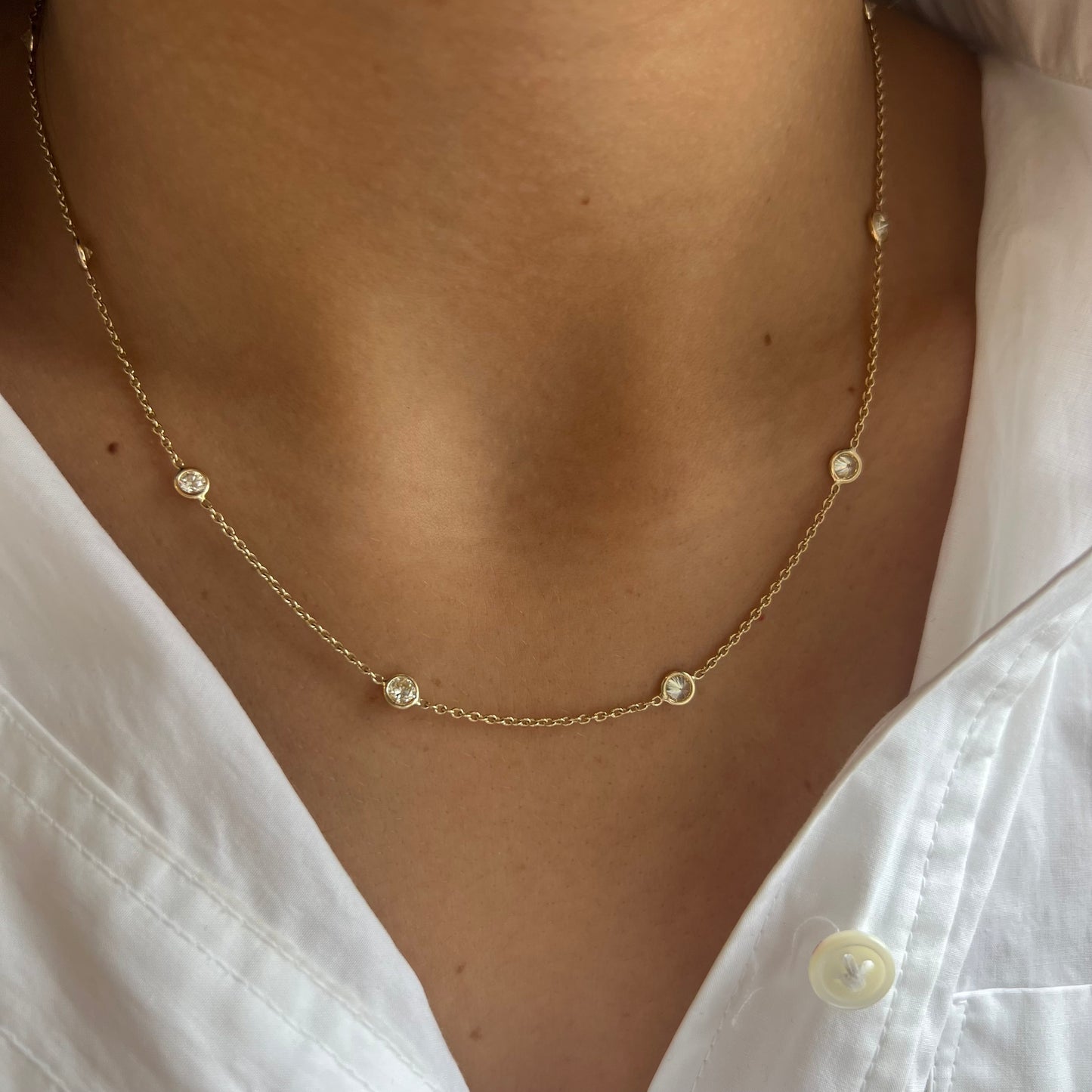 1.5 Carat Diamond By the Yard Necklace