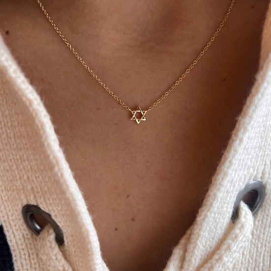 Tiny Gold Magen David Chain Necklace