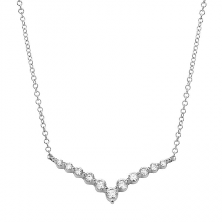 Graduated Diamond Chevron Necklace
