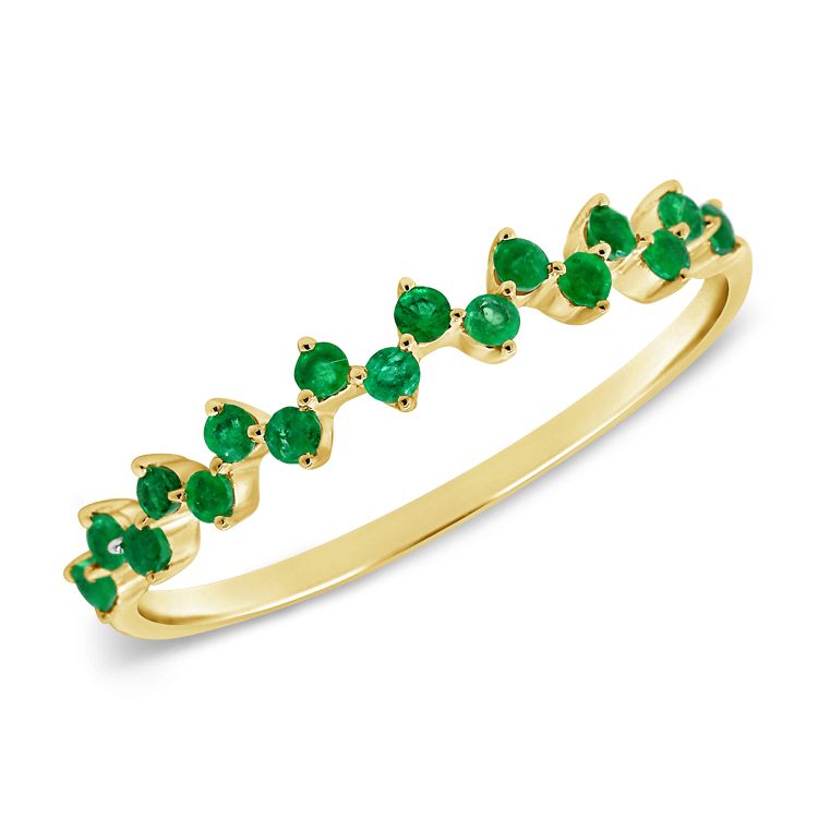 Emerald Short Zig Zag Ring