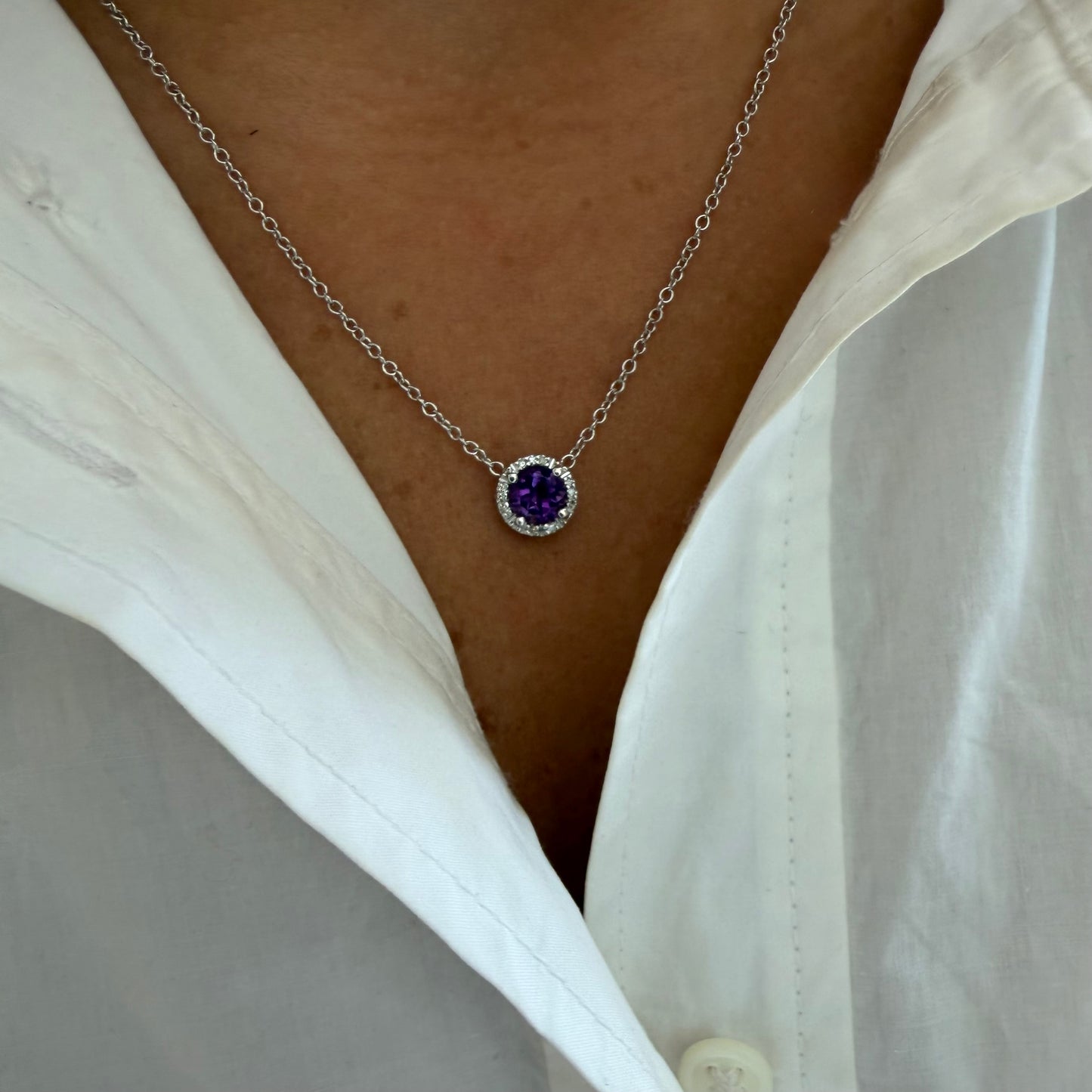 Diamond & Purple Amethyst Necklace