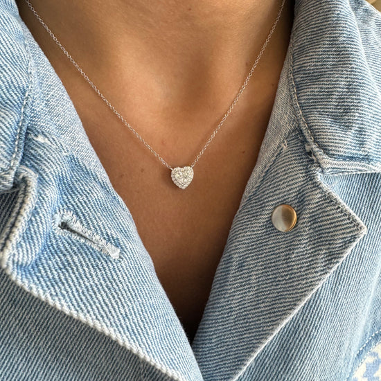 Cluster Diamond Heart Necklace