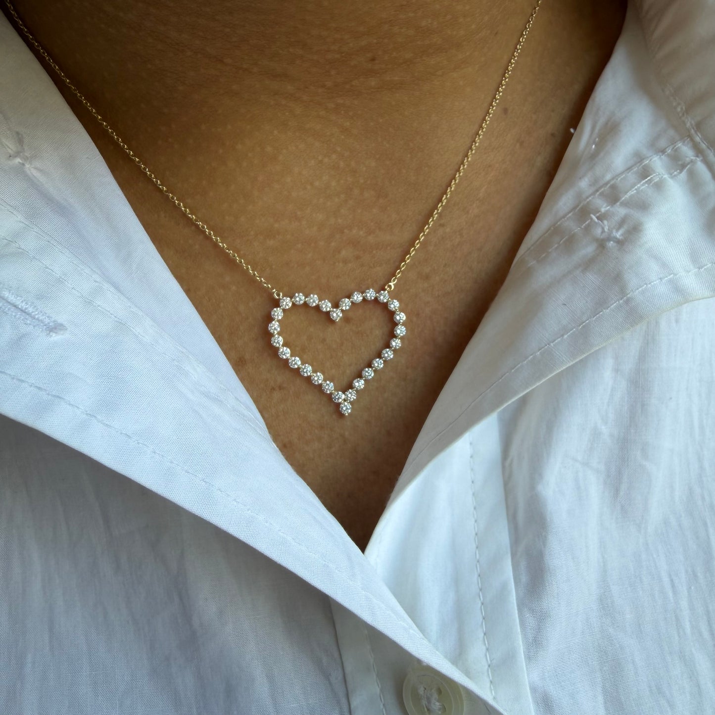 Open Diamond Heart Necklace