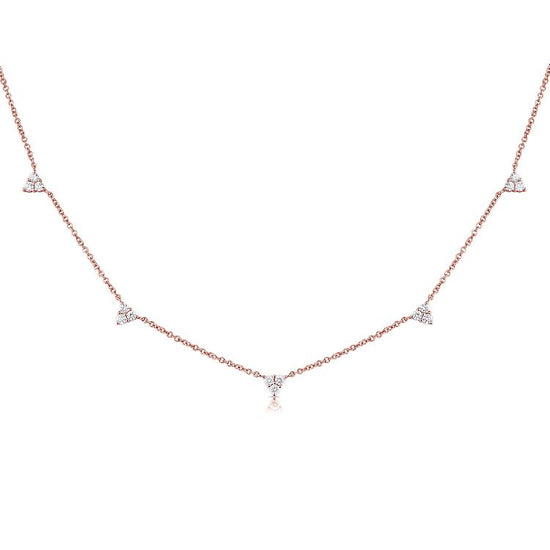 5 Station Diamond Triangle Chain Necklace