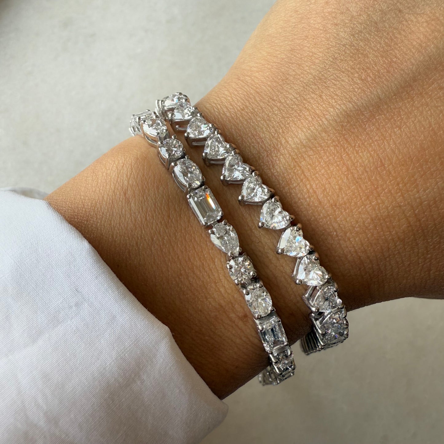 Lab Grown Diamond Heart Tennis Bracelet