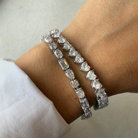 Lab Grown Diamond Heart Tennis Bracelet