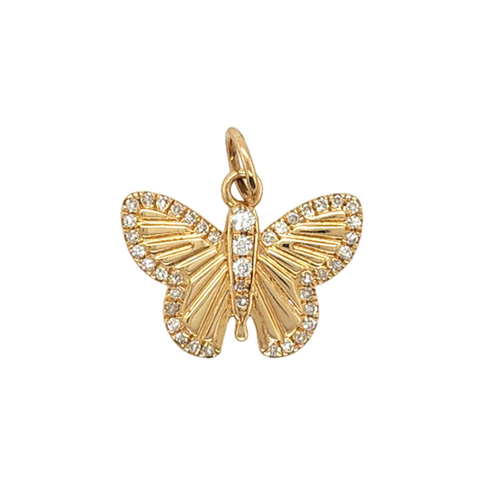 Diamond & Gold Butterfly Charm