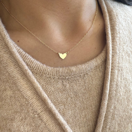 Small Gold Heart on Chain Necklace