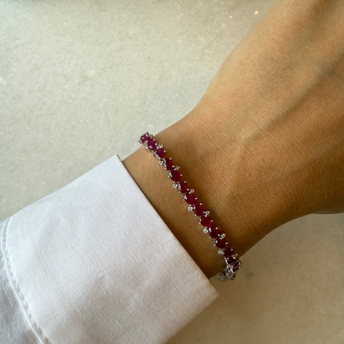 Ruby & Spike Diamond Tennis Bracelet