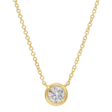 Lab Bezel Diamond Necklace