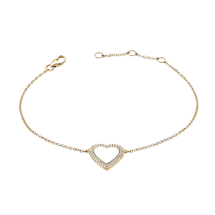 Diamond Open Heart Bracelet