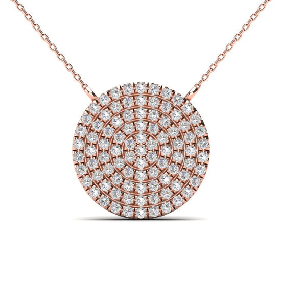 Medium Pave Diamond Disc on Chain Necklace