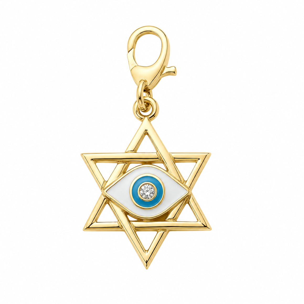 Enamel Magen David & Evil Eye Charm with Bale