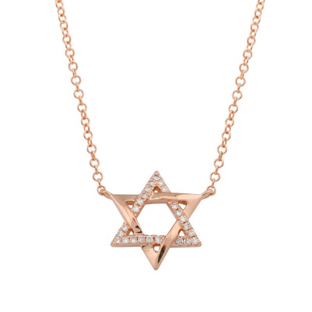 Gold & Diamond Magen David Necklace