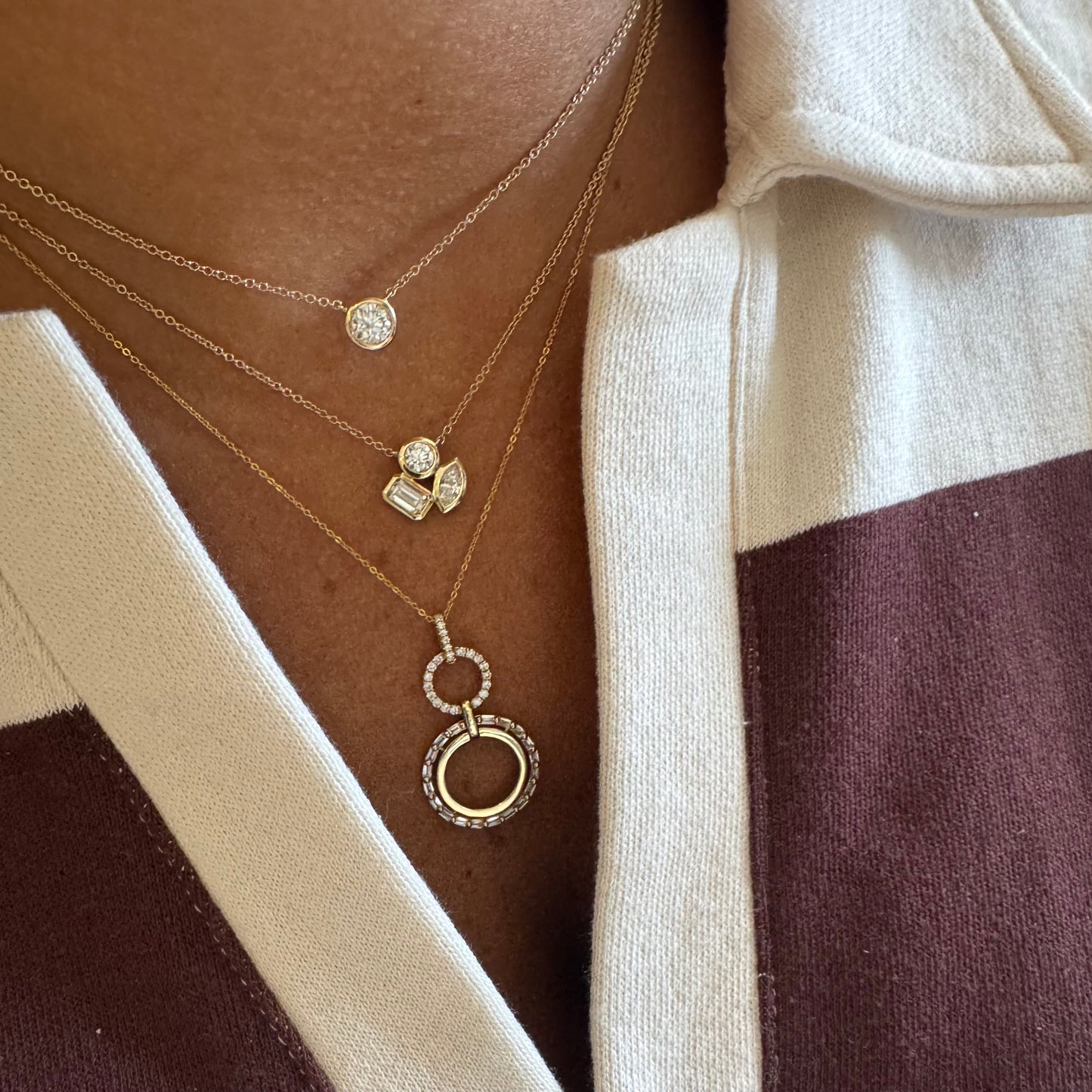 Lab Bezel Diamond Necklace