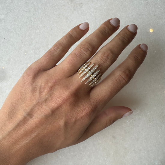 Graduated Diamond Spikes Ring