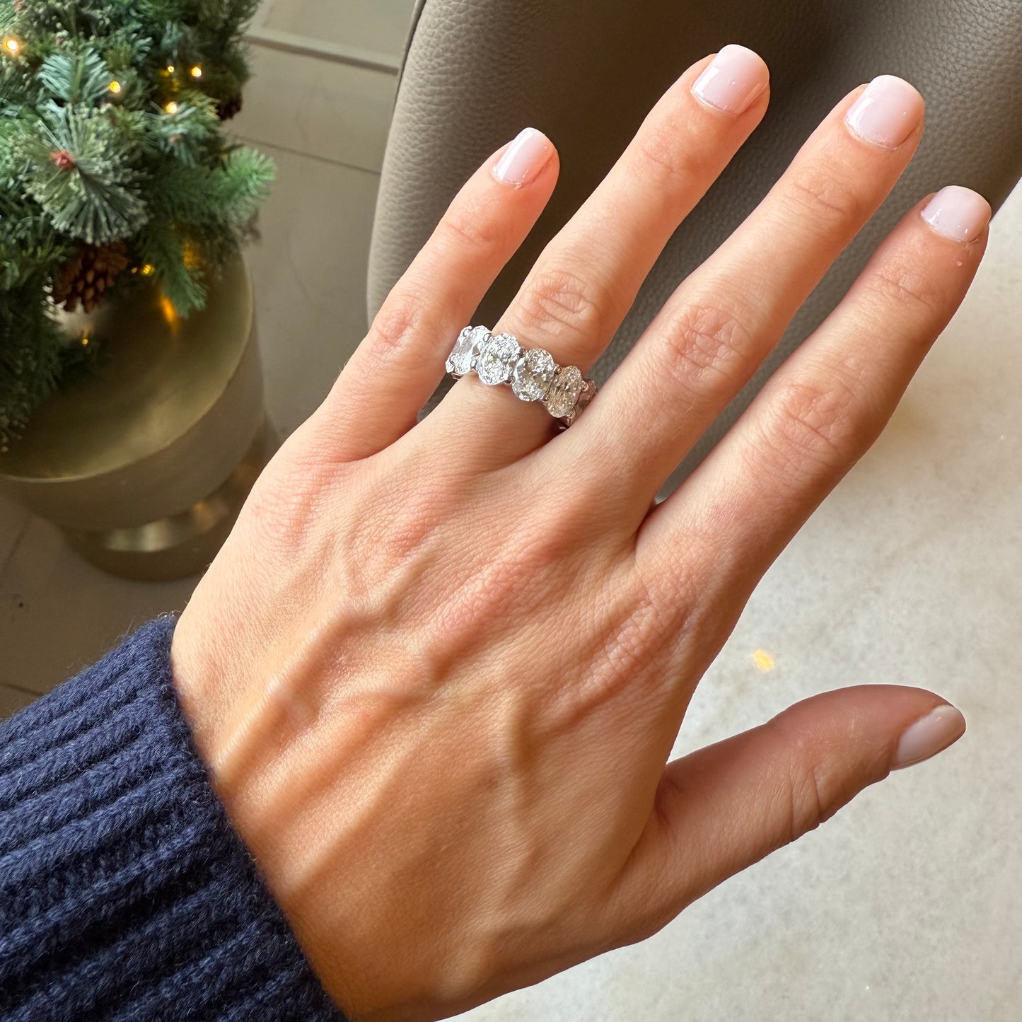 Lab Grown Oval Diamond Eternity Band, 1 Carat Stones