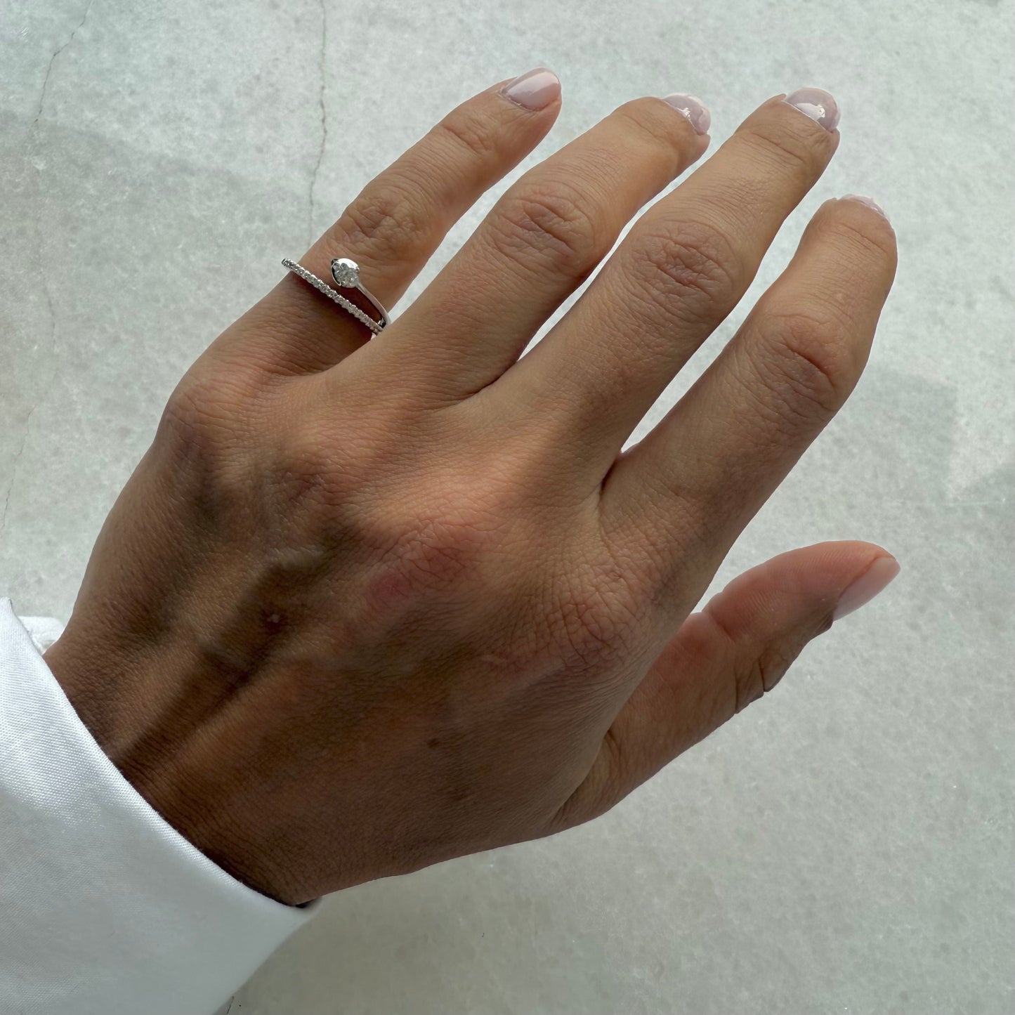 Double Row Diamond & Pave Pinky Ring