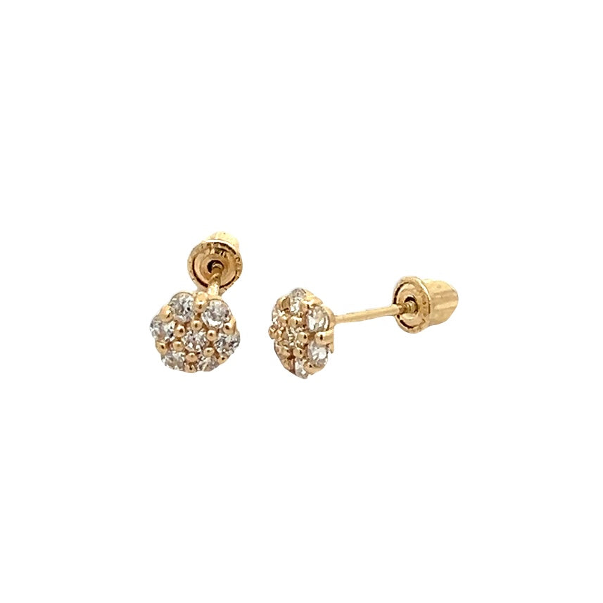 Load image into Gallery viewer, Flower crystal &amp;amp; 14k gold screwback earrings.
