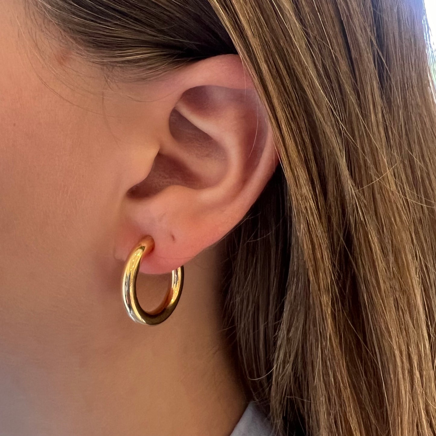Gold Hoops on Post