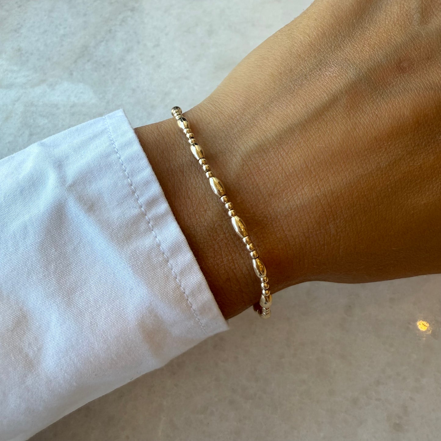 2MM and Oval Stretch Ball Bracelet