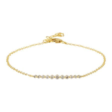 Curved Graduated Diamond Bar Bracelet
