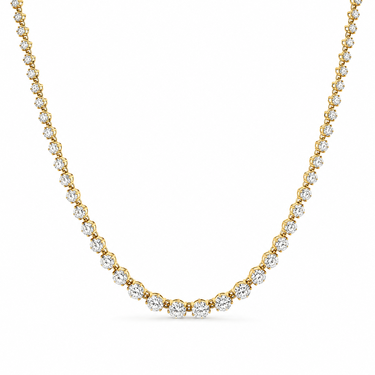 Graduated Lab Diamond Halfway Necklace