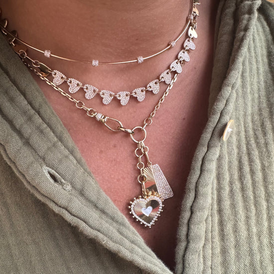 Gold & Diamond Skinny Omega Chain Necklace