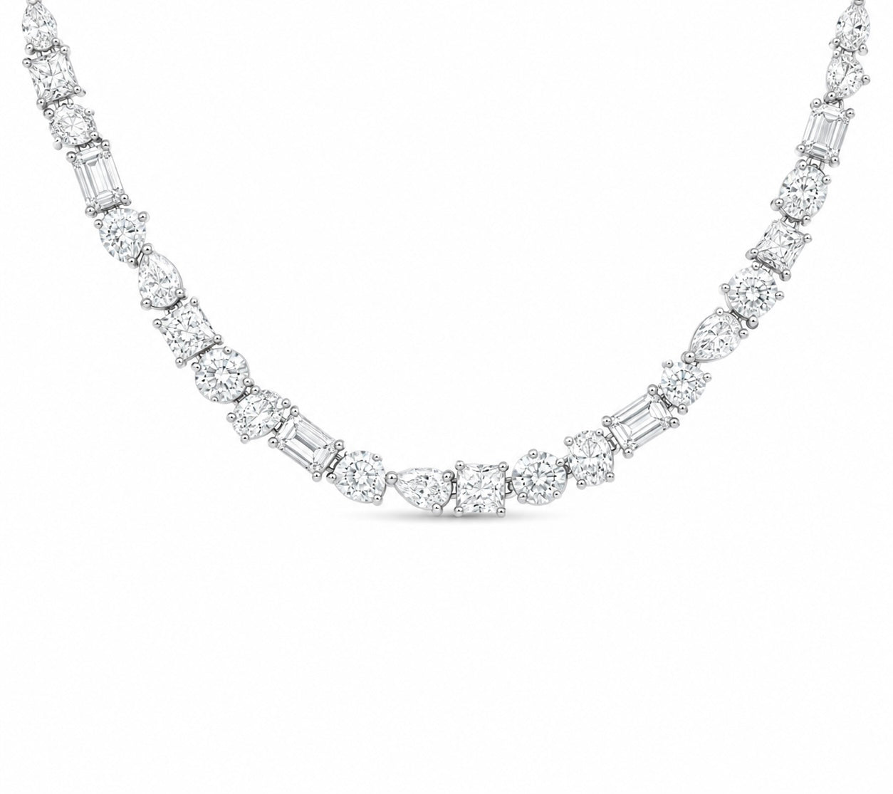Mixed Shape Lab Diamond Tennis Necklace