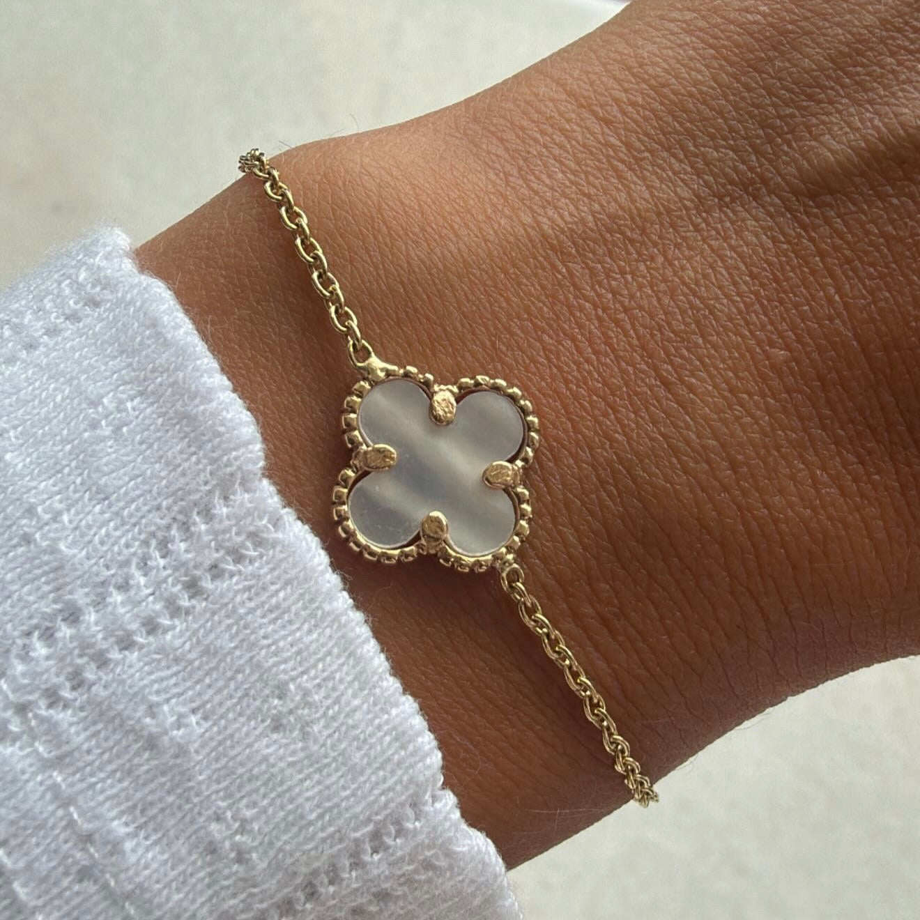 Mother of Pearl Clover Bracelet